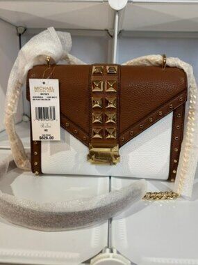 Michael Kors Whitney Gold Studded Shoulder Purse
